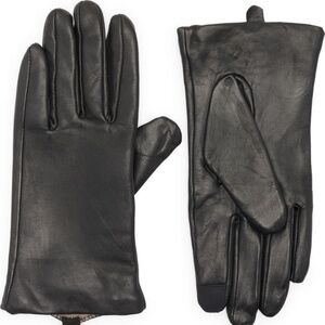 Elegant Black Leather cashmere lined Gloves.NWT